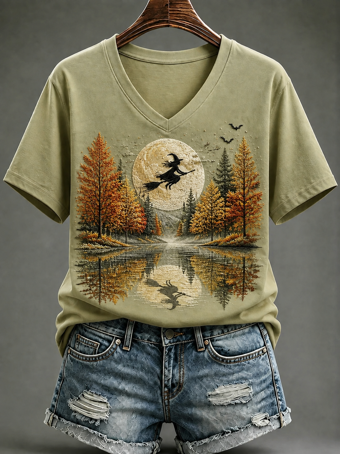 Halloween-t-shirt för kvinnor med korta ärmarna för hösten