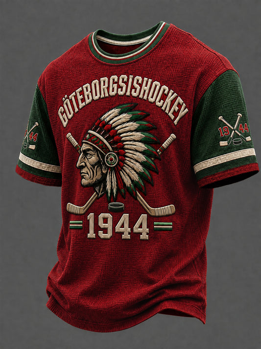 Komemorativ våffelvävd t-shirt med Göteborgs hockeylegenderna