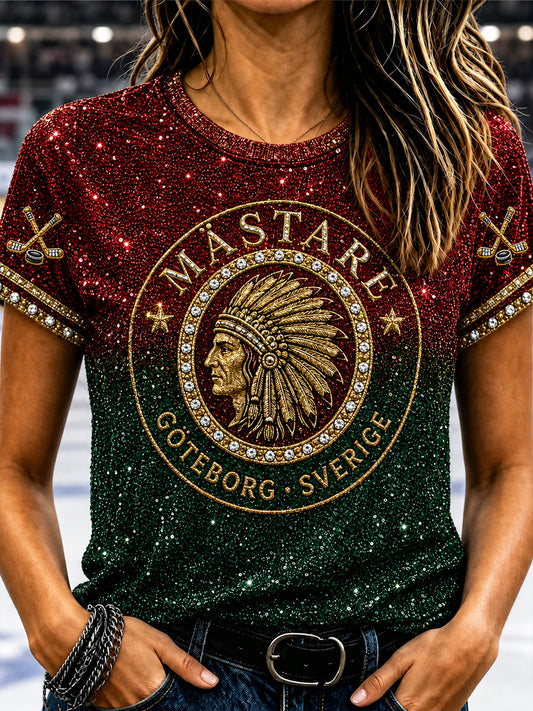 Kvinnlig T-shirt med gradientmönster från The Five Crown Hockey Club