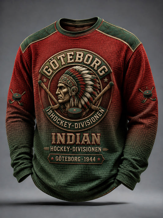 Retro Göteborg Hockey Classic Gradient Våffelvävd T-shirt