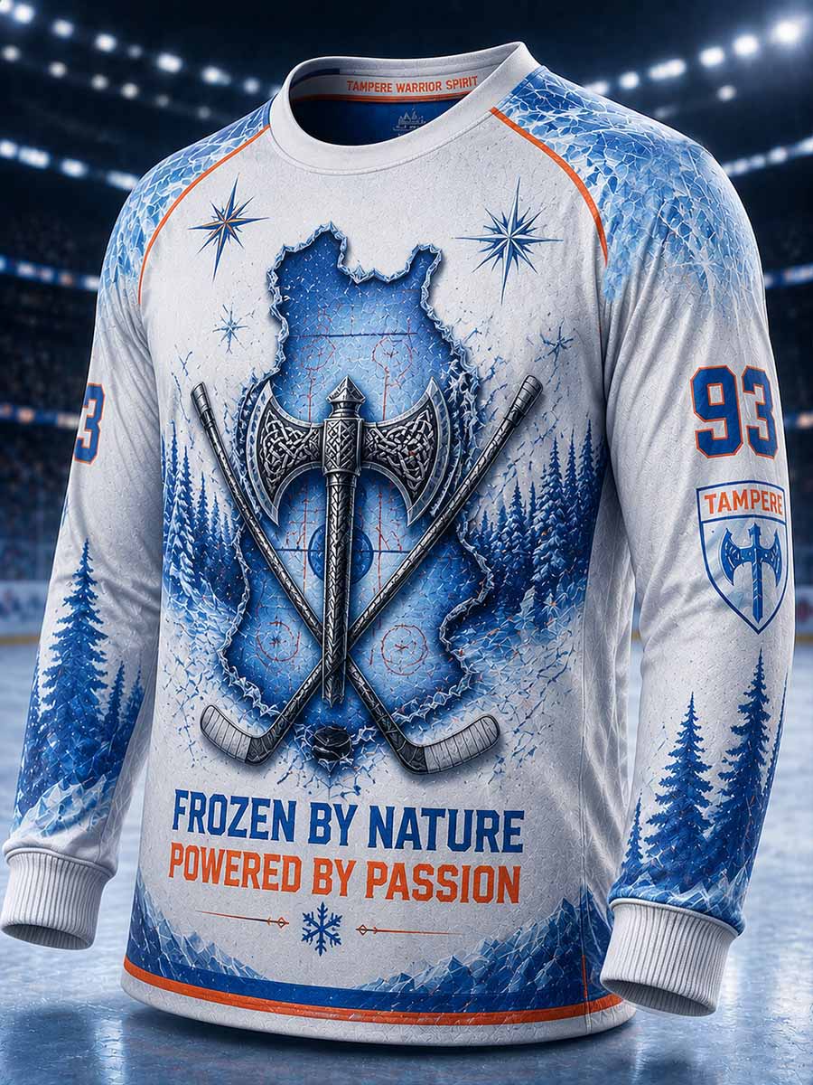 Herrtröja i finsk ishockey med Tappara-mönster och tryck