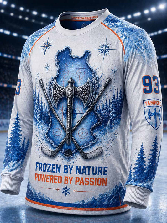Herrtröja i finsk ishockey med Tappara-mönster och tryck