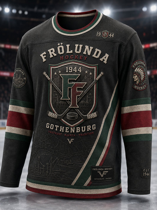 Kvinnors 1944 Göteborg Hockeyarv Våffelmönstrad T-shirt med lång ärm