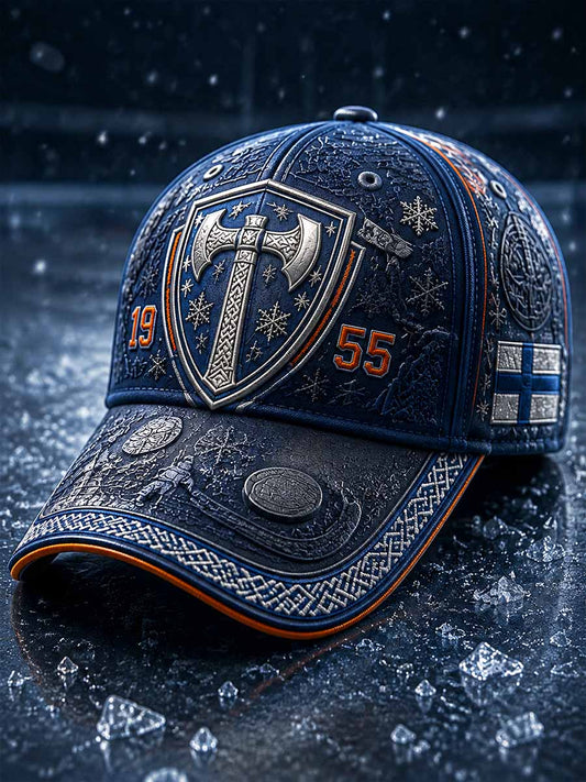 Unisex Ishockey minnesmönster Print Hatt