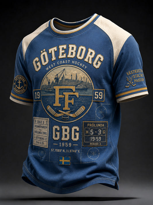 Damer 1944 Göteborg Hockeyarv Våffelmönstrad T-shirt med korta ärmarna