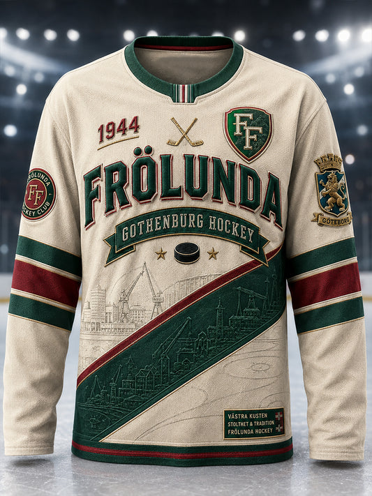 Kvinnors 1944 Göteborg Hockeyarv Våffelmönstrad T-shirt med lång ärm