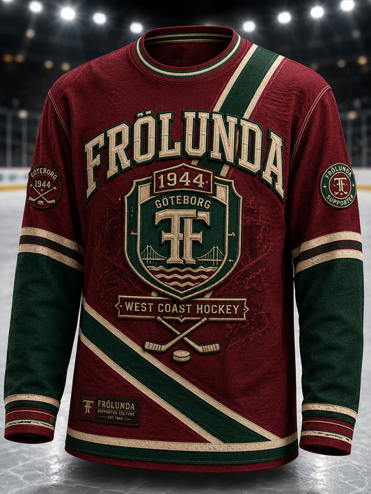 Kvinnors 1944 Göteborg Hockeyarv Våffelmönstrad T-shirt med lång ärm