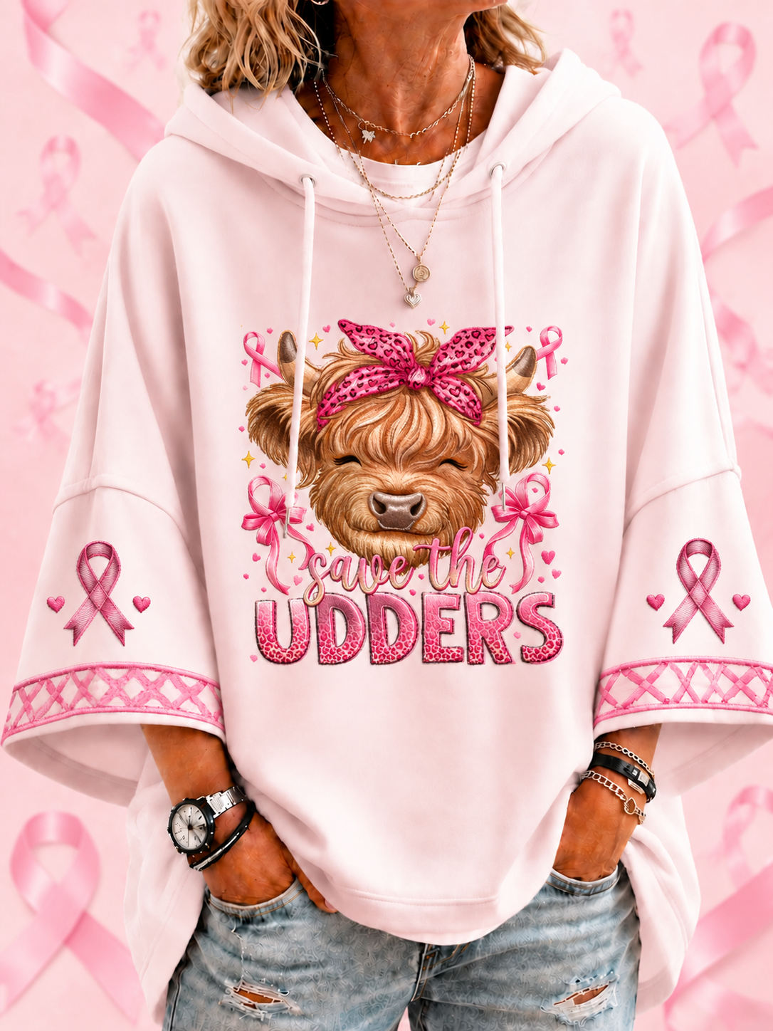 Dammens Save The Udders-luftig tröja med korta ärmar