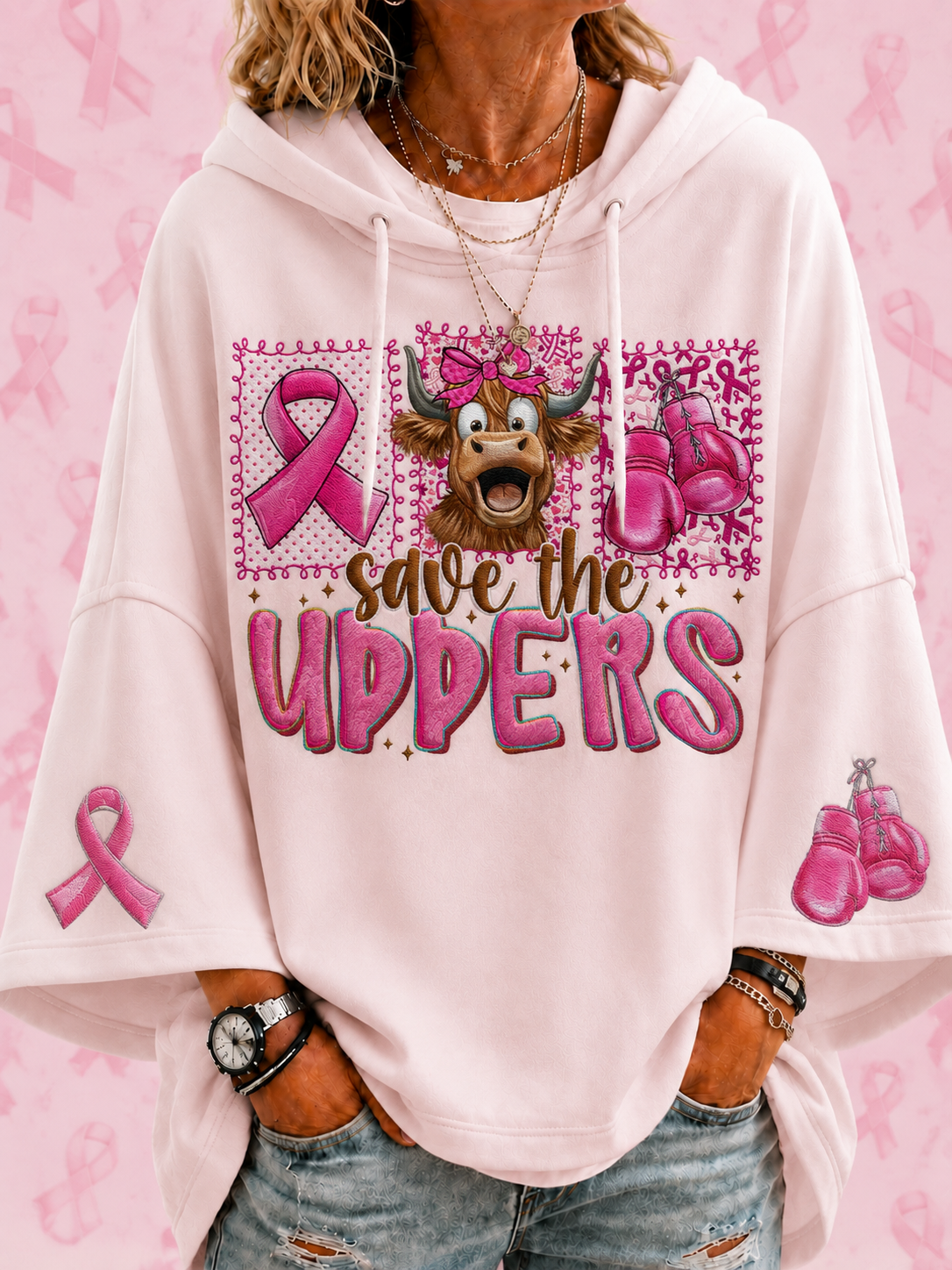 Dammens Save The Udders-luftig tröja med korta ärmar