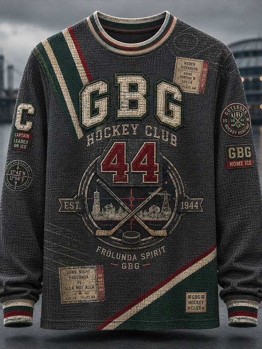 Göteborg Hockeyarv Våffelmönstrad Våffle Långärm T-Shirt
