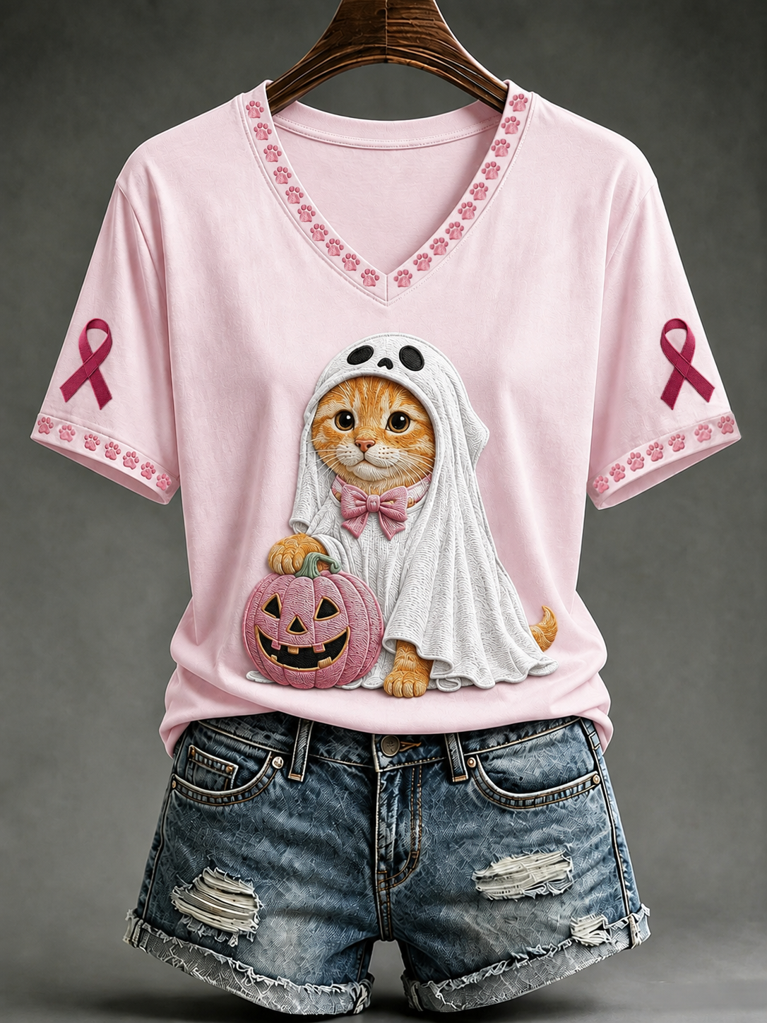 Kvinnlig bröstcancer-t-shirt med korta ärmarna