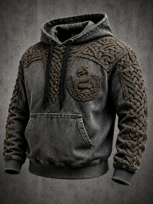 Mäns Retro Viking Valknut överdimensionerad drop-söter huvat