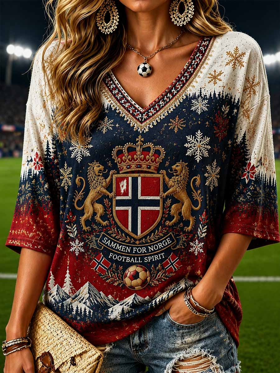 Damernas Norges fotbollslag tryckt t-shirt