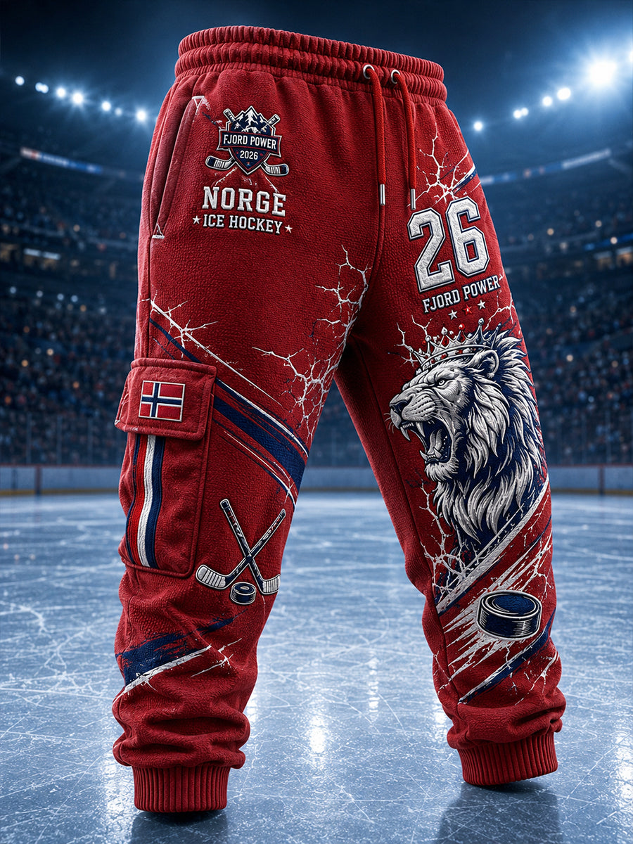 Idrottsbyxor med ishockeymotiv för män