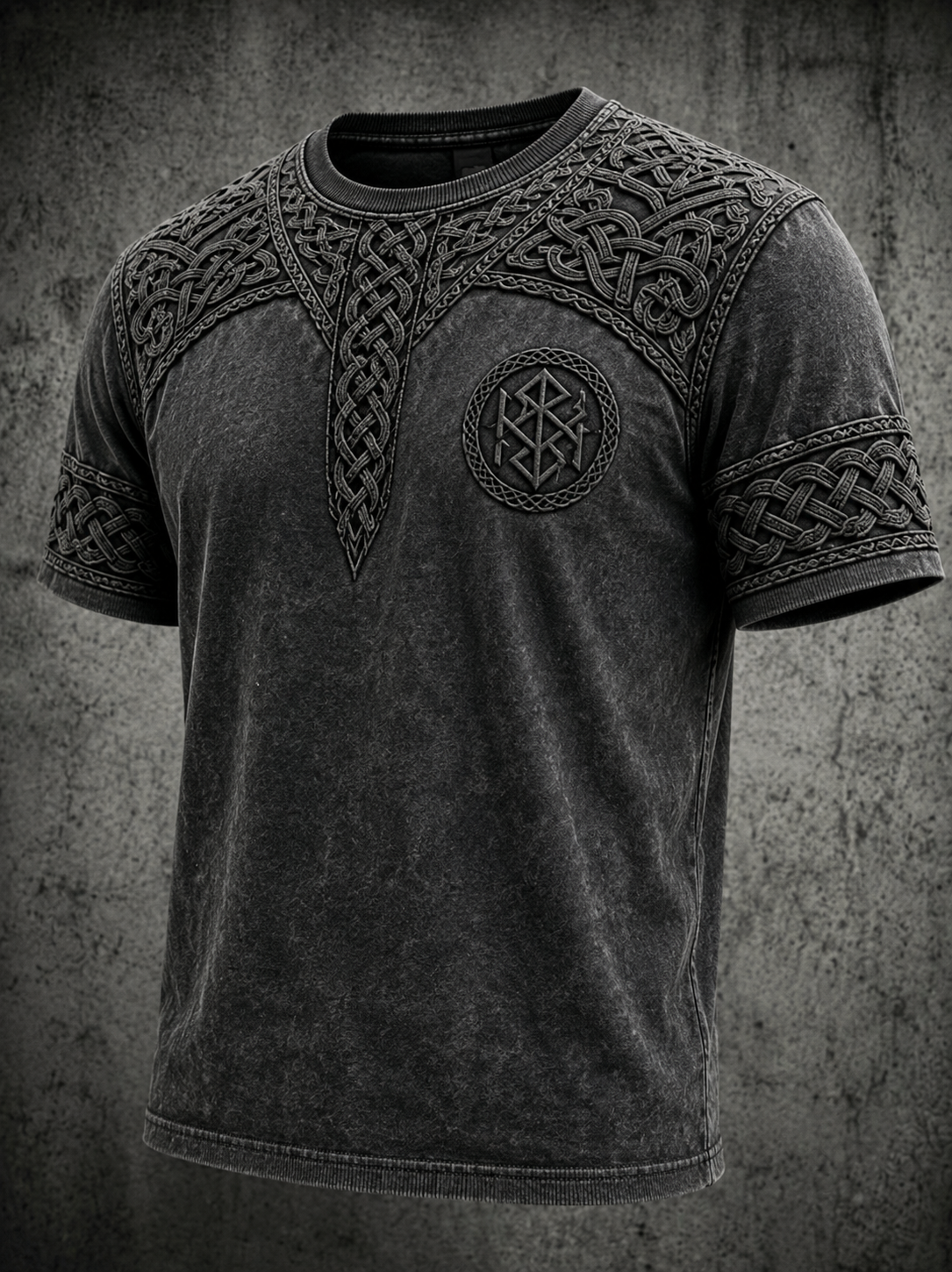 Herrar Retro Viking Valknut korta ärmar t-shirt