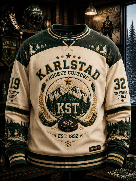 Karlstad Green & White Hockey Heritage Sweatshirt