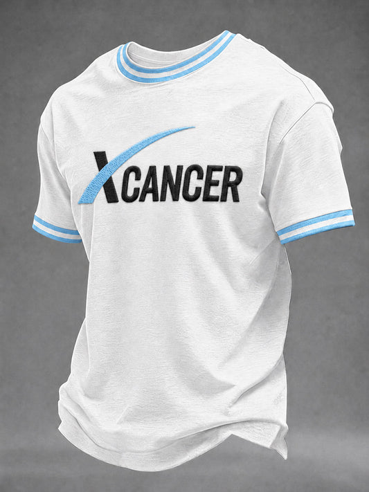 Kvartalsvis informerande ledig t-shirt för män om prostatacancer