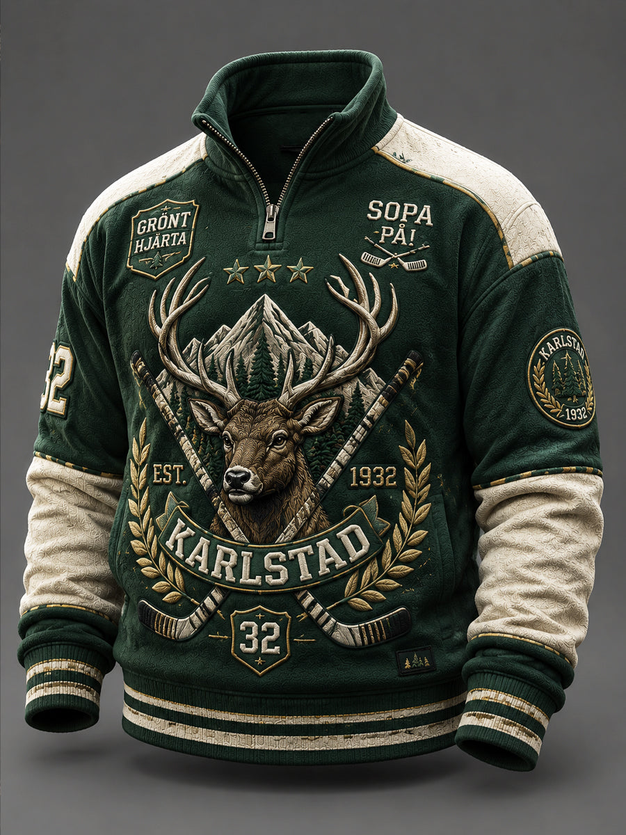 Karlstad 1932 Vintage Hockey Zip-Up Sweatshirt