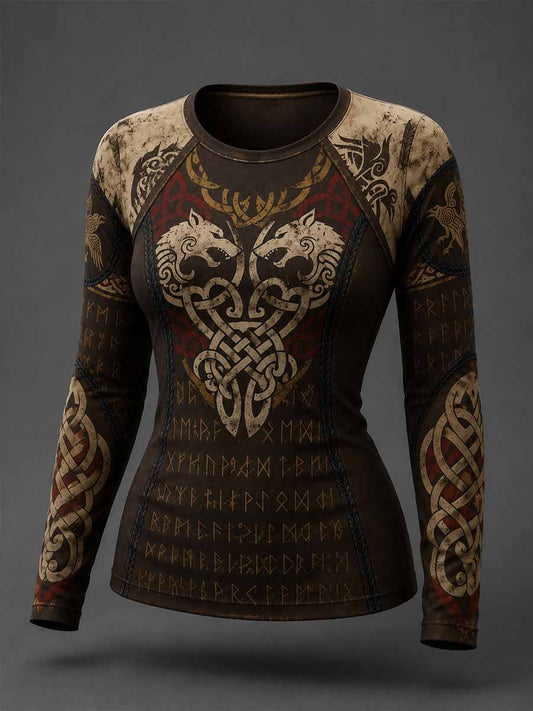 Kvinnors Vintage Viking keltisk knop Print Sweatshirt