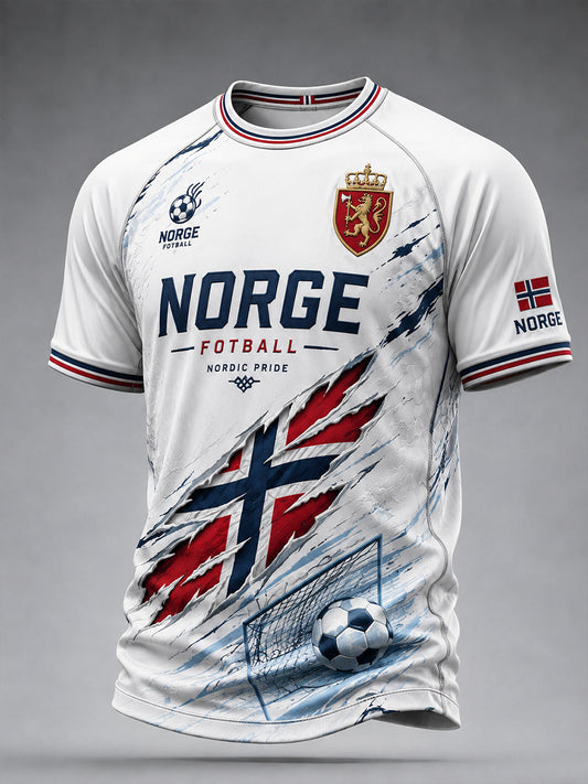 Mäns kortärm Raglan T-shirt med fotbolls-tema grafiska print