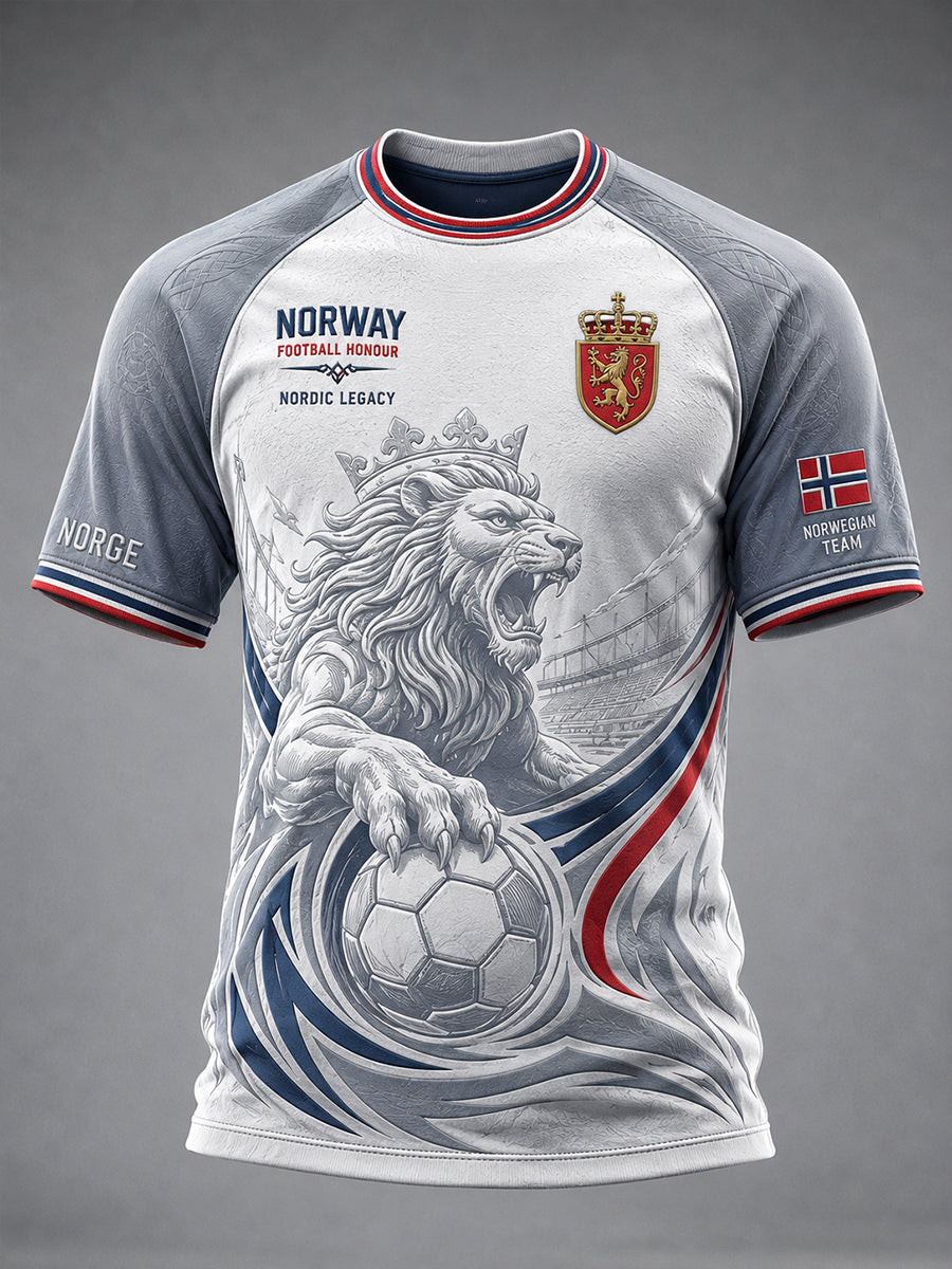 Herrtröja med korta raglanärmar och grafiskt tryck med fotbollstema