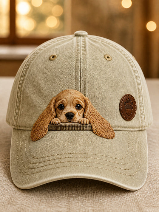Unisex retro hatt med djurkonsttryck, avslappnad stil