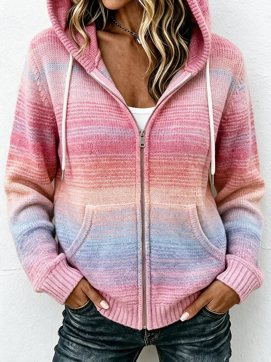 Kvinnors Vintage Stick Hood Cardigan