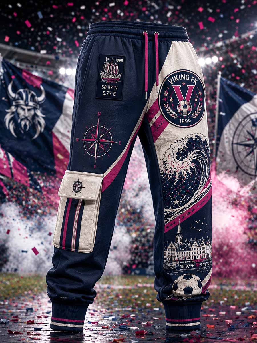 Mäns Viking Fk Team grafisk utskrift byxor