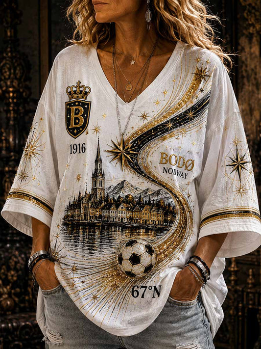 Dammens Bodø1916 T-shirt med traditionellt lagtryck