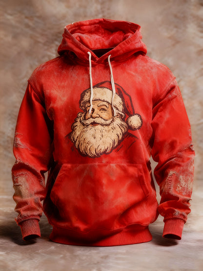 Mäns Vintage Santa Claus Hoodie.