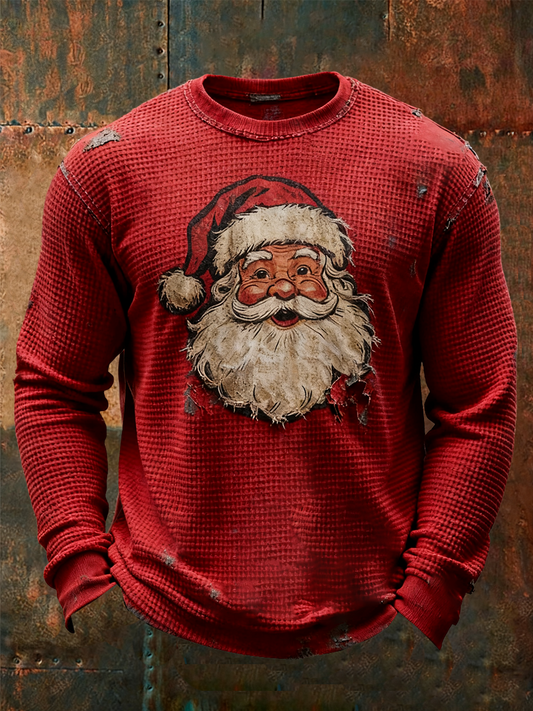 Mäns jultomten tryckt avslappnad topp