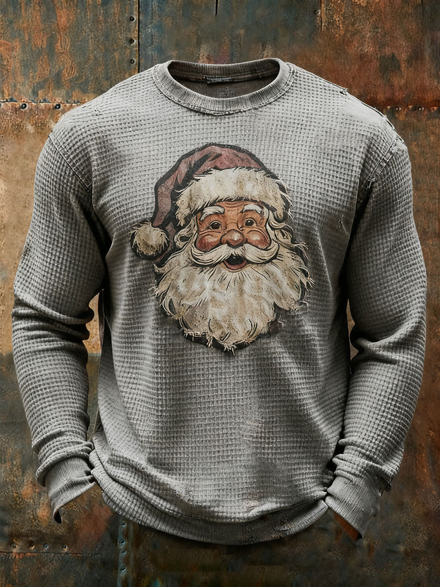 Mäns jultomten tryckt avslappnad topp