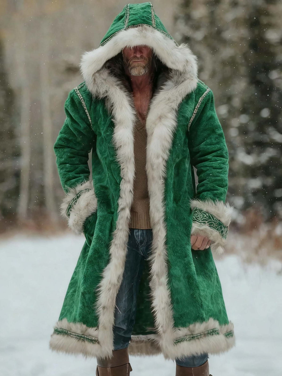 Mäns jul inspirerad pälshuvad rocka