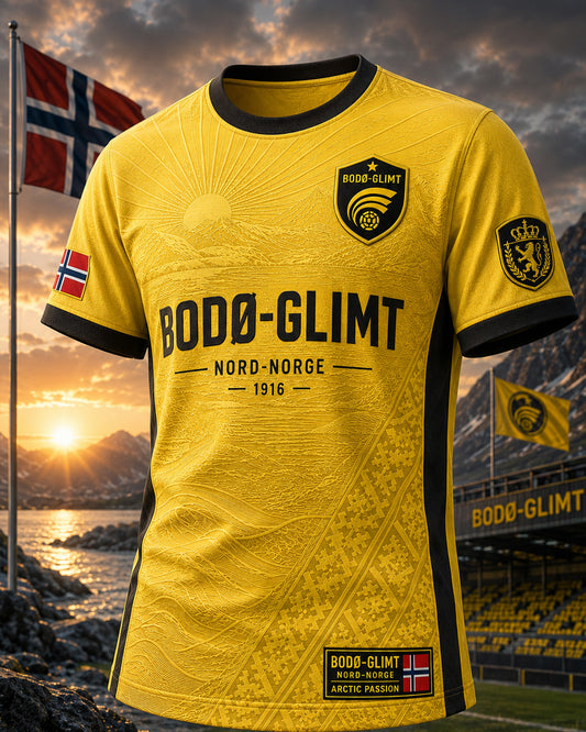 Herrtröja i fotbollsstil från Norway Football med korta ärmar, modell Bodø/Glimt