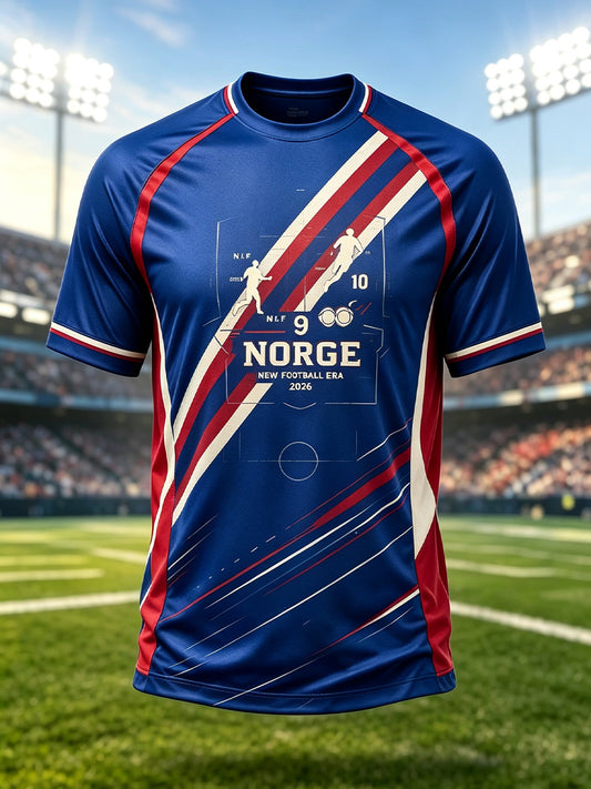 Herrtröja i Norge med raglanärmar och fotbollsmotiv