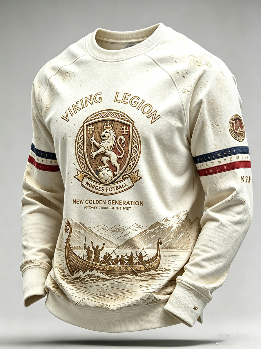Mäns Norge Fotboll Våffle Grid Sweatshirt