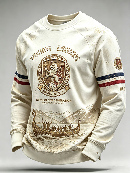 Mäns Norge Fotboll Våffle Grid Sweatshirt