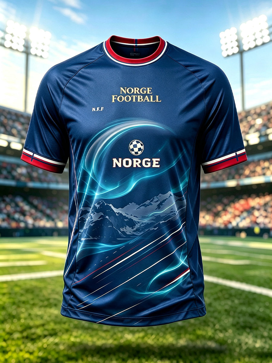 Herrtröja i Norge med raglanärmar och fotbollsmotiv