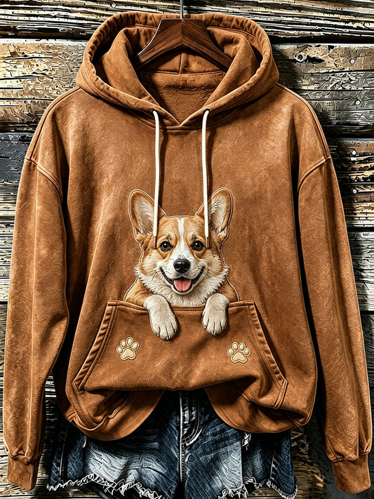 Kvinnors ljuvliga tittande Corgi & tassar Print