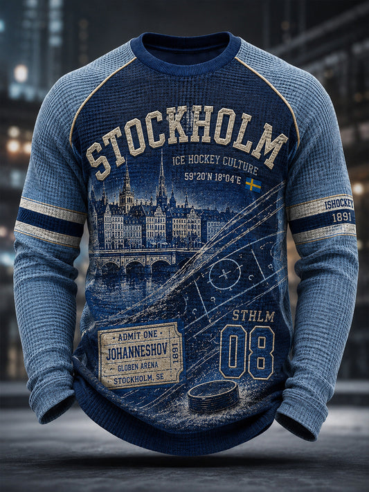 Men's Vintage Stockholm Sverige Ishockey lång ärm