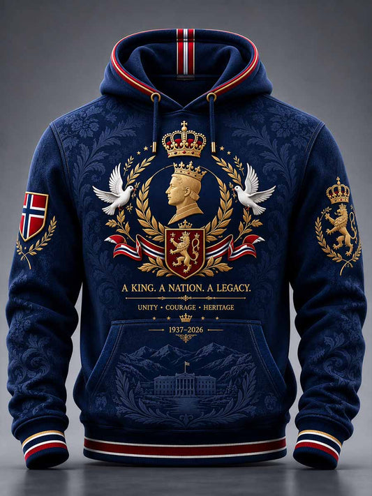 Herrtröja med minnesmärke och tryck av Kung Harald V