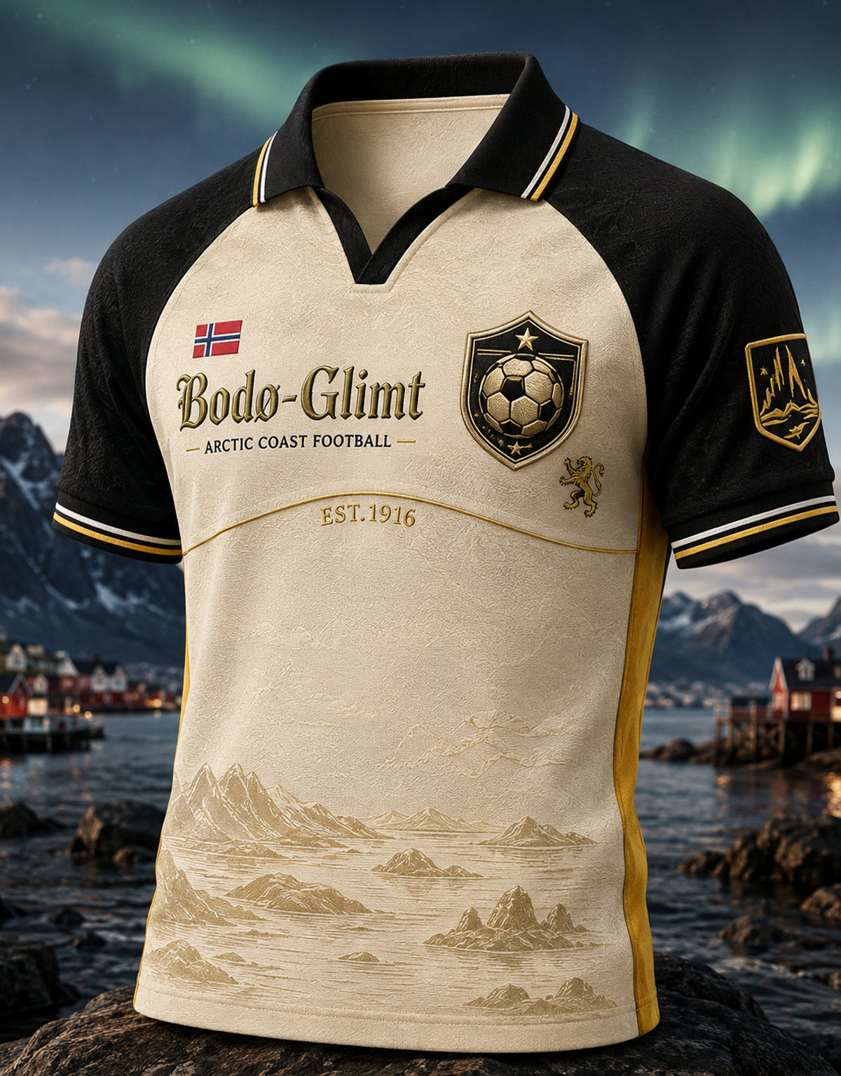 Herrpolo från Norway Football Bodø/Glimt med korta ärmar