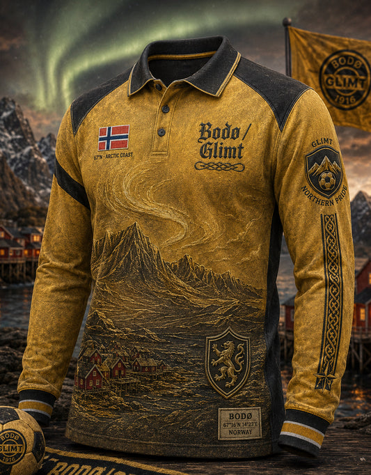 Mäns norska fotboll Bodø/Glimt Långärm Polo tröj