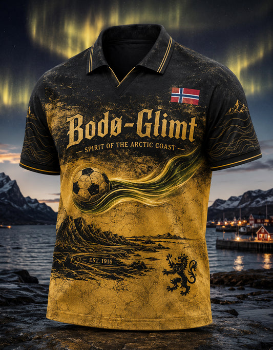 Herrpolo från Norway Football Bodø/Glimt med korta ärmar