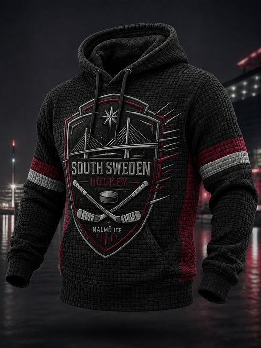 Herrligan i ishockey i Sverige Entusiaster Överskottsstorlek Löparegenskuddad Hoodie med fickor