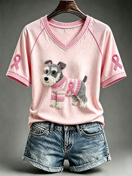 Kvinnors söta Schnauzer T-shirt