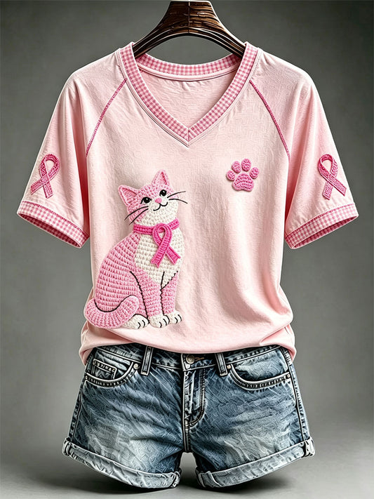 Kvinnors söta katt T-shirt