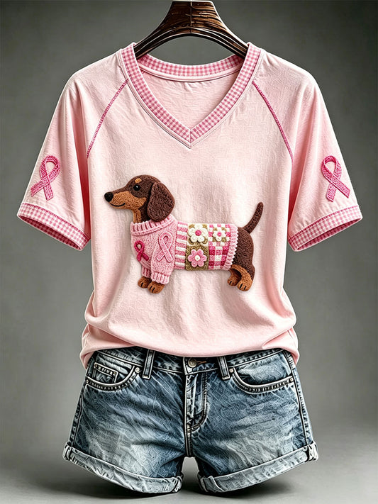 Kvinnors söt Dachhundd T-shirt