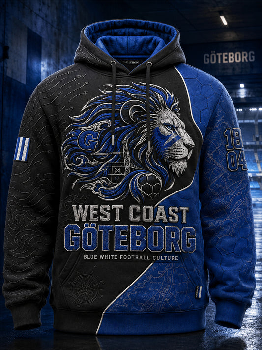 Herrar Retro IFK Göteborg Svensk Fotbollsläkkare Hoodie