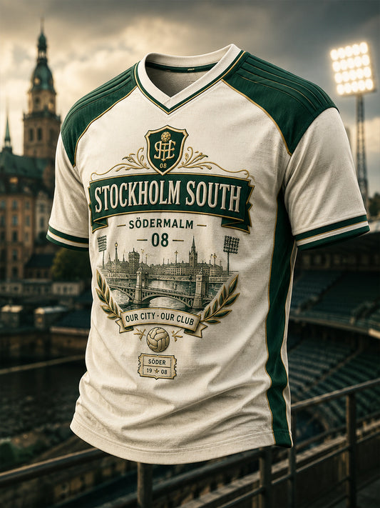 Mäns svensk fotboll Hammarby Fans Lovers V-hals T-shirt